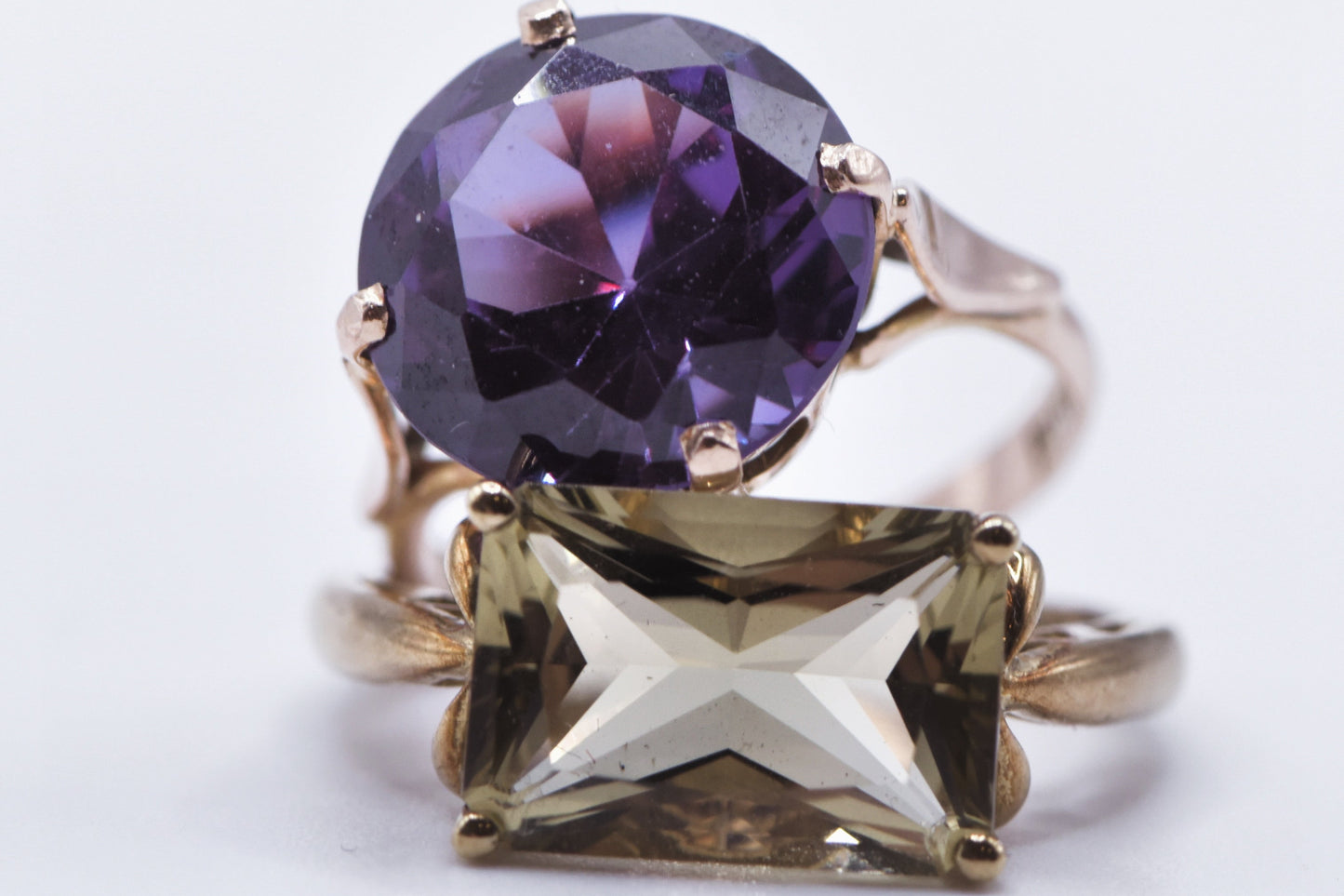 Khepri ring - 12ct rose gold with colour change sapphire - egyptian hallmarks