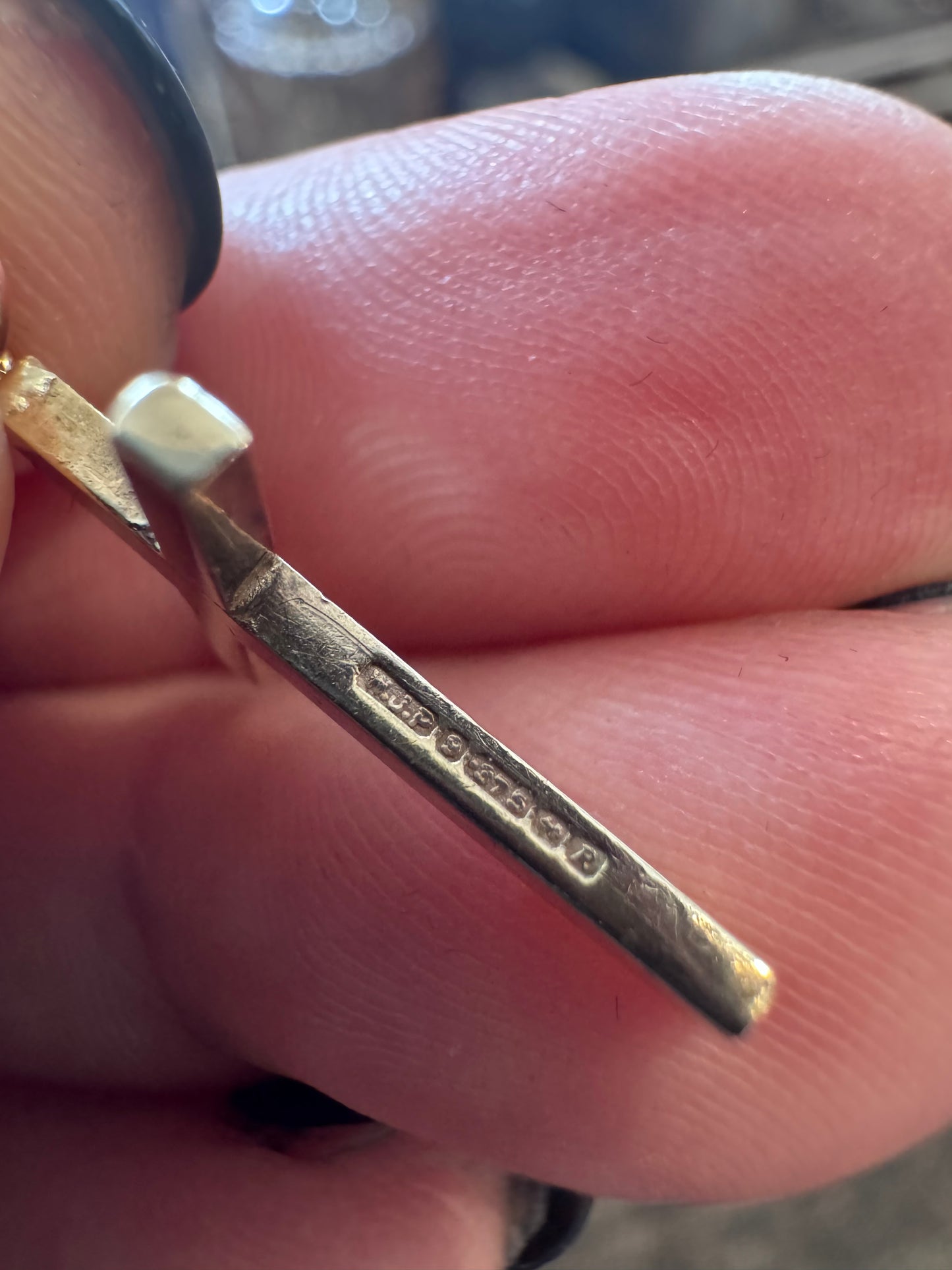 1975 Birmingham crucifix with gorgeous etching on one side and plain on the reverse