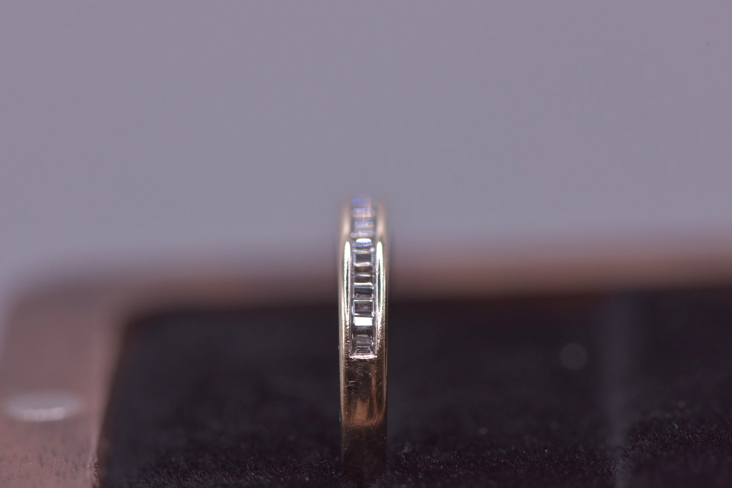 Crystal ring - diamond and gold band