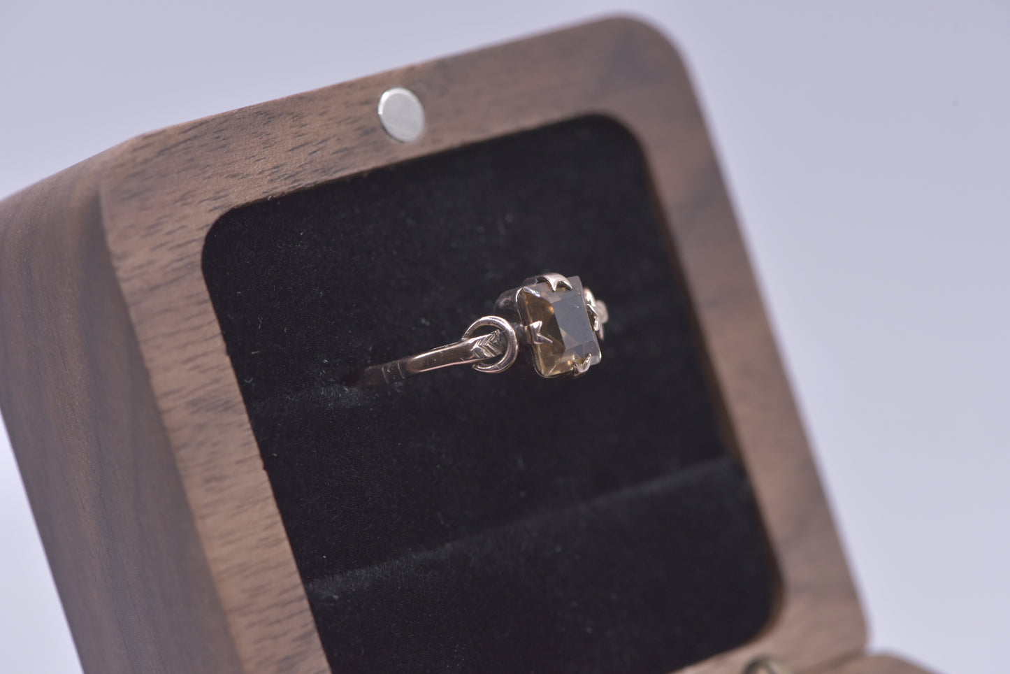 Georgie - 9ct gold smokey stone ring