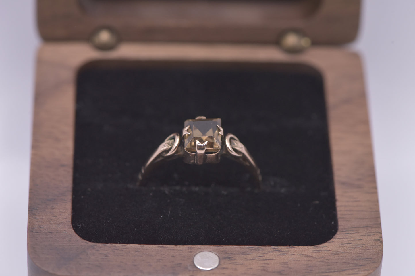 Georgie - 9ct gold smokey stone ring