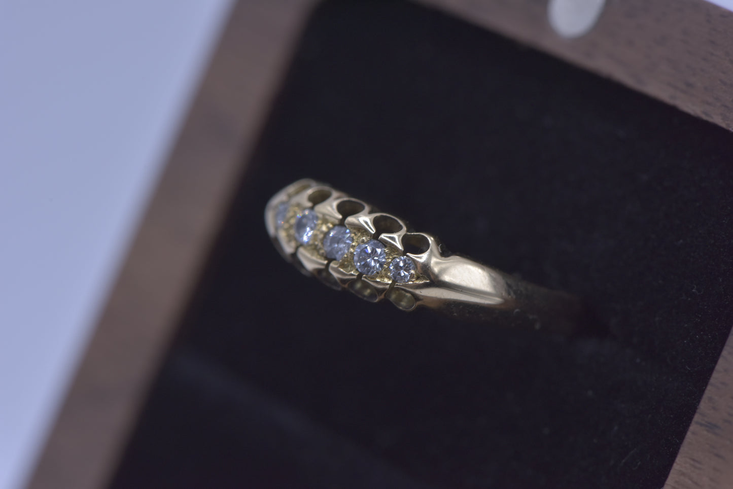 Robbie - 18ct antique diamond boat ring