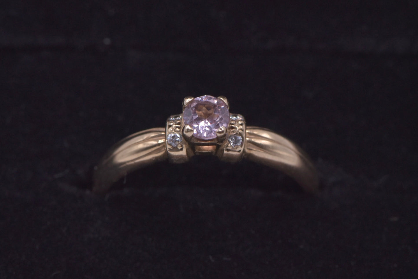 Roxy - 9ct blush pink rare Australian garnet ring with diamonds