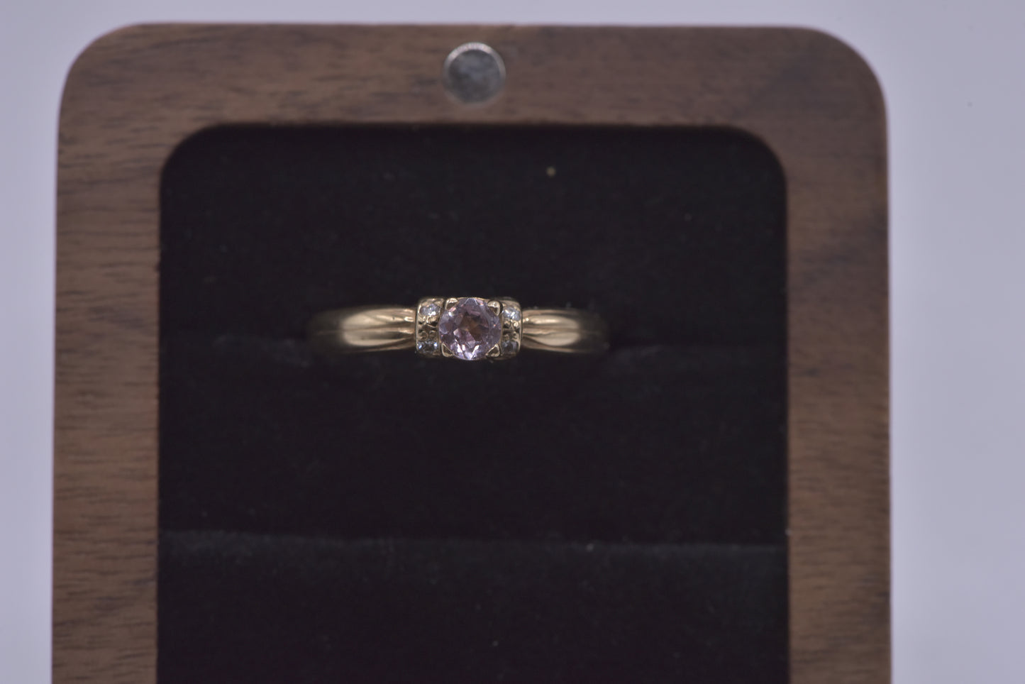 Roxy - 9ct blush pink rare Australian garnet ring with diamonds