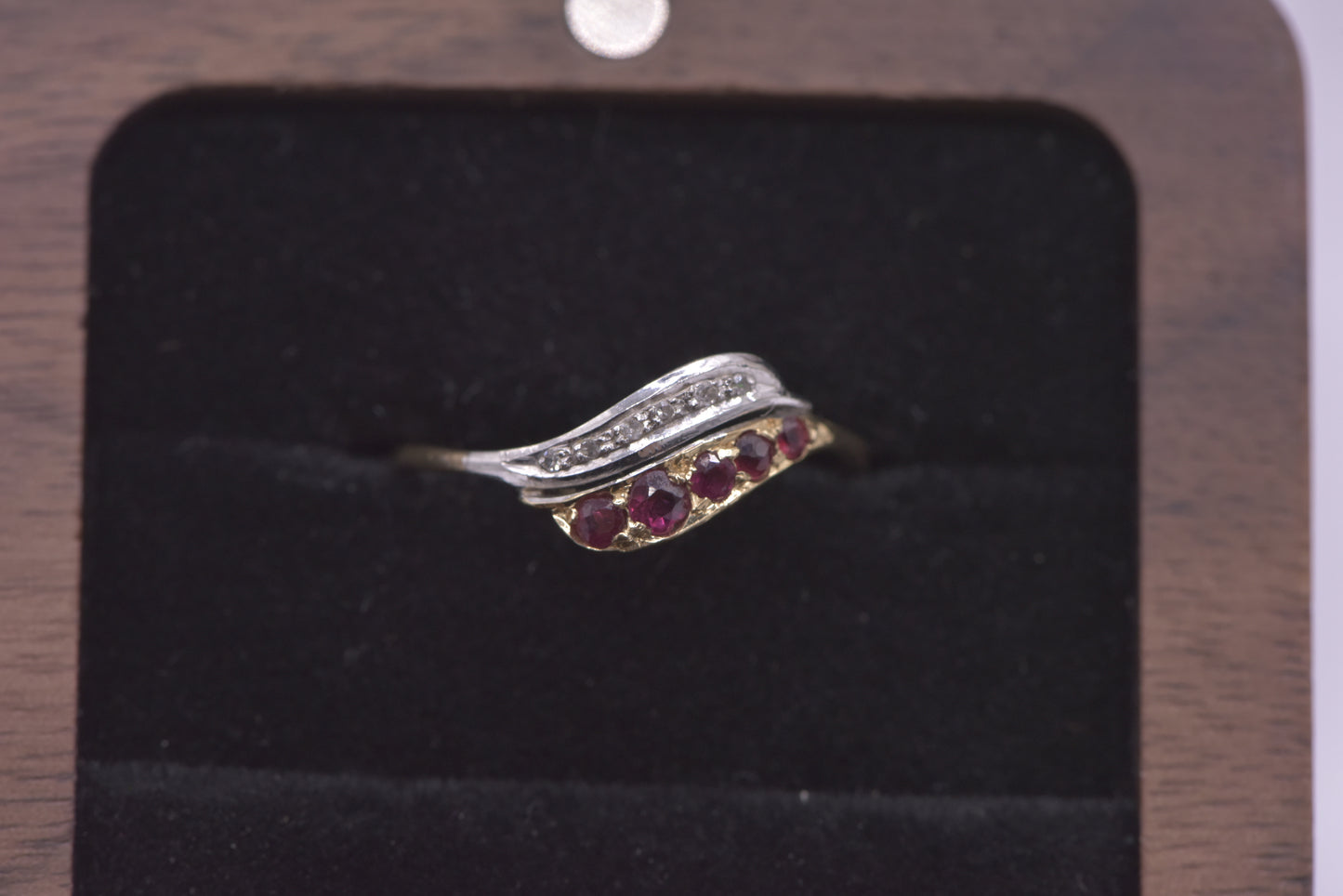 Gemini - 14ct ruby & Diamond yellow and white gold ring