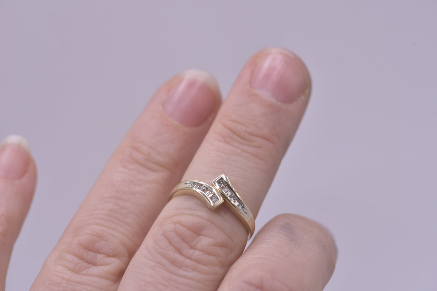Evelyn - Bypass diamond ring 9ct yellow gold