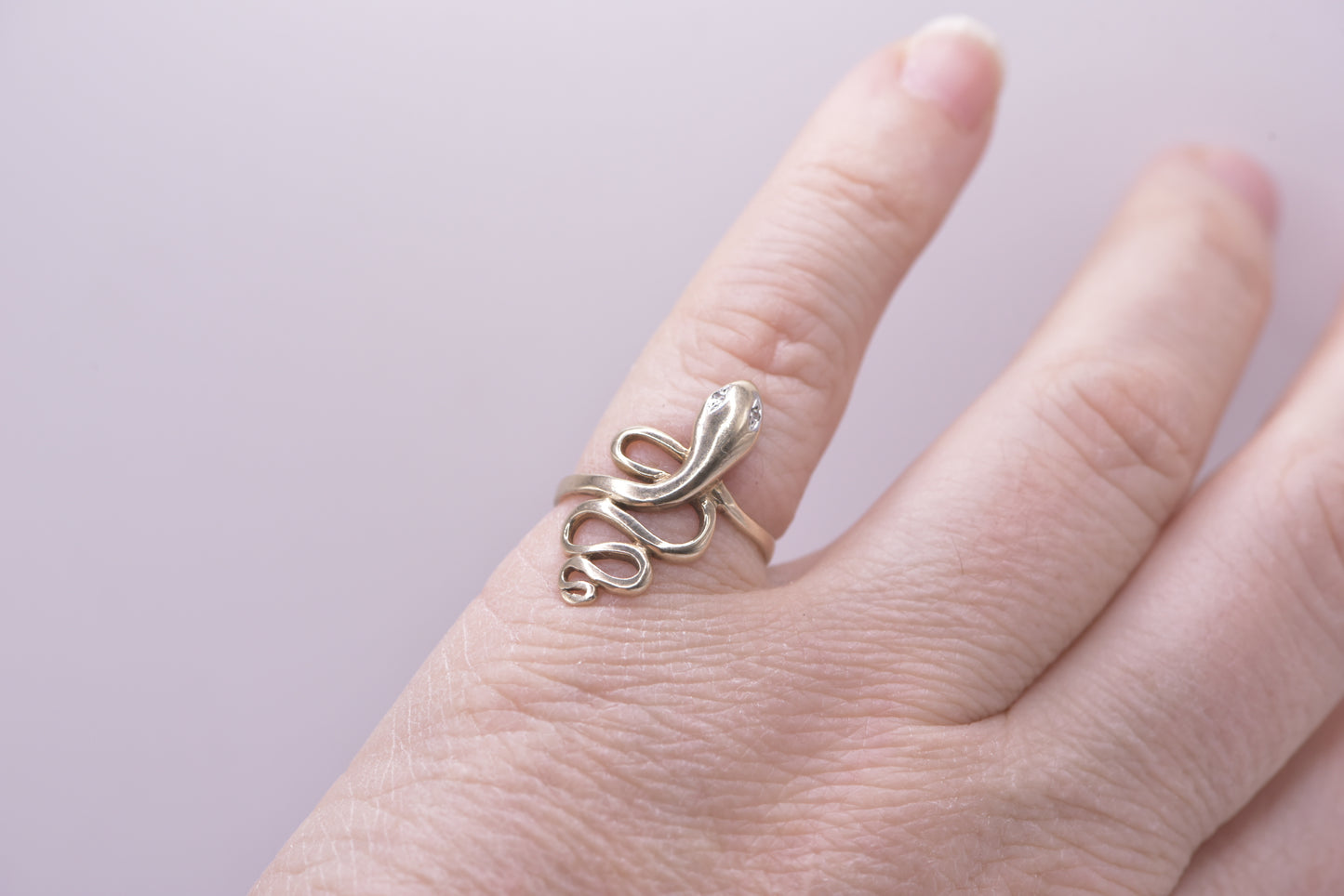 Kaa 2 - 9ct gold snake ring