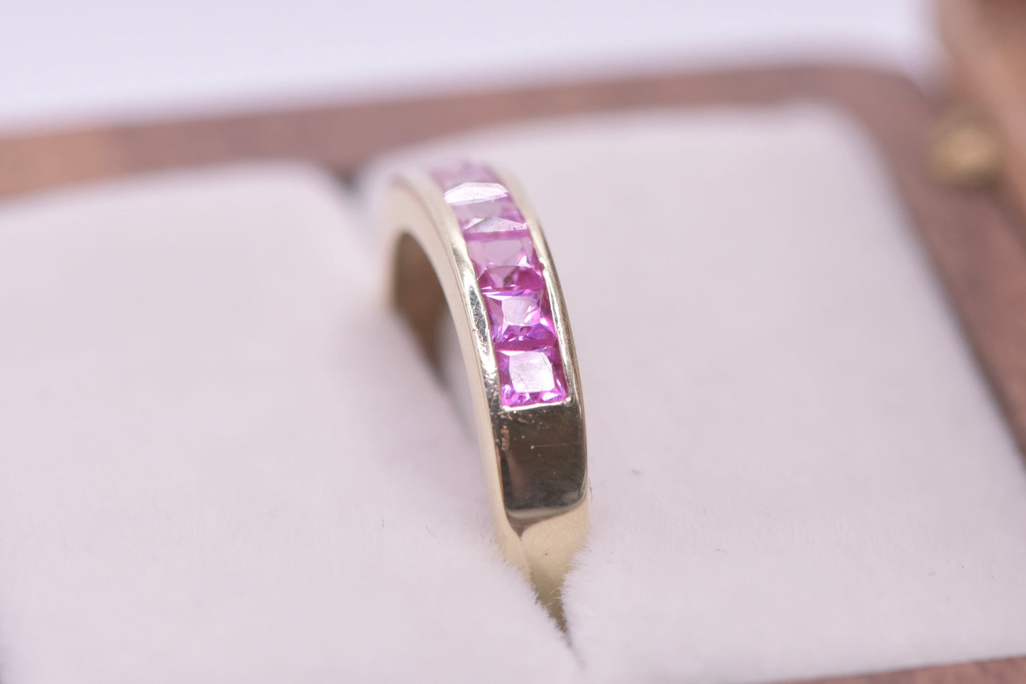 Zahna - 9ct yellow gold and Ombre pink stone ring