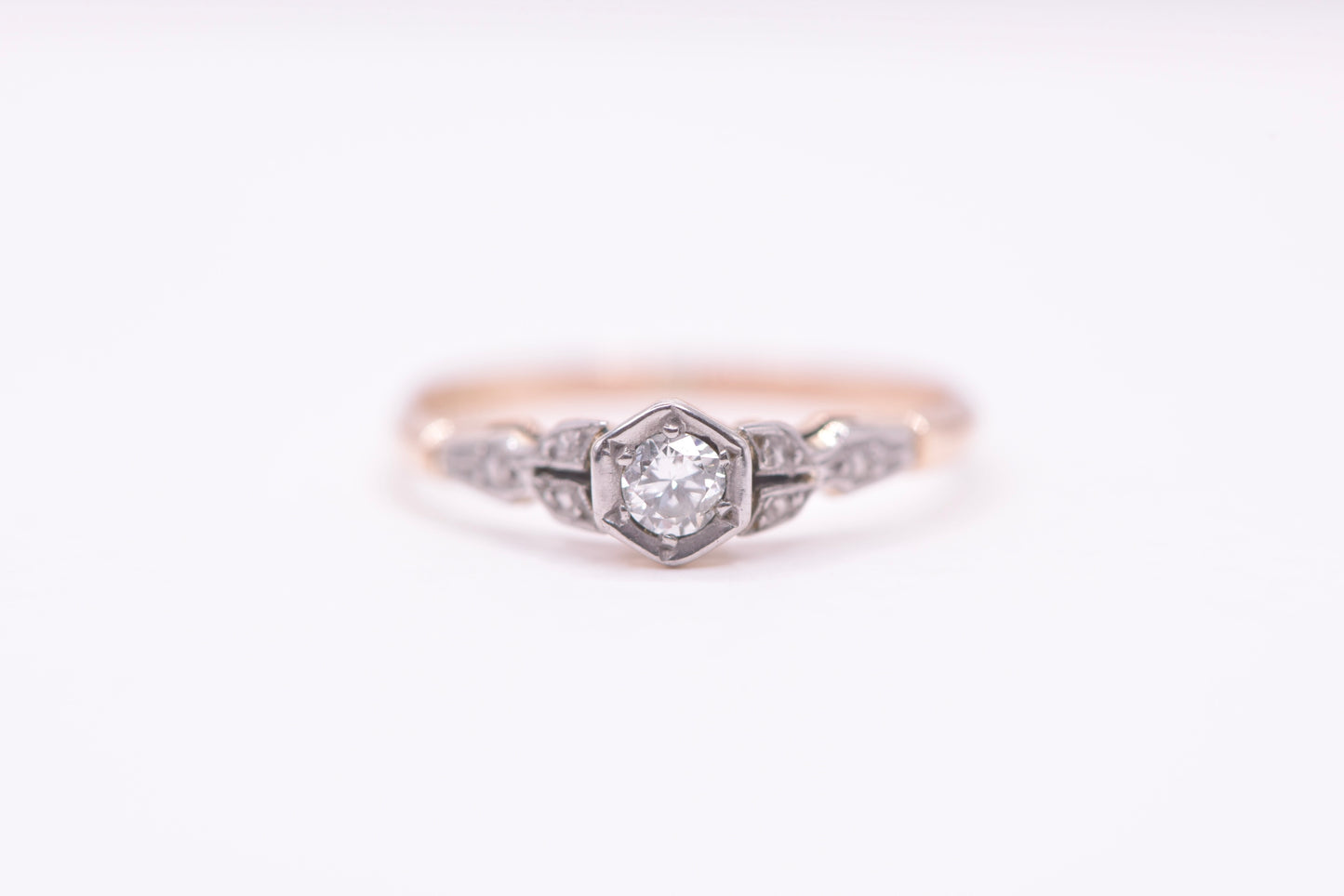 Zaria - Handmade 16ct vintage rose gold Diamond ring