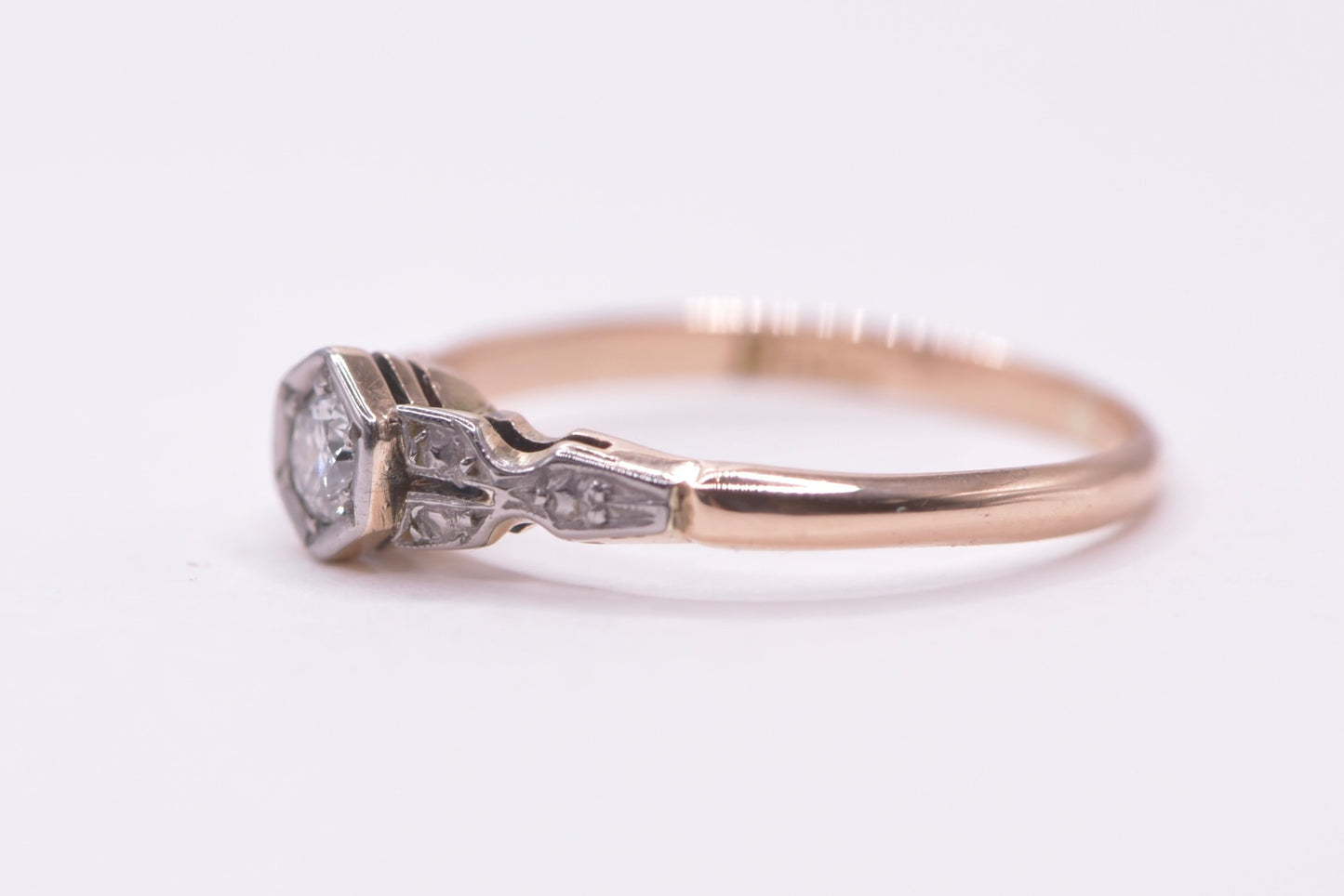 Zaria - Handmade 16ct vintage rose gold Diamond ring