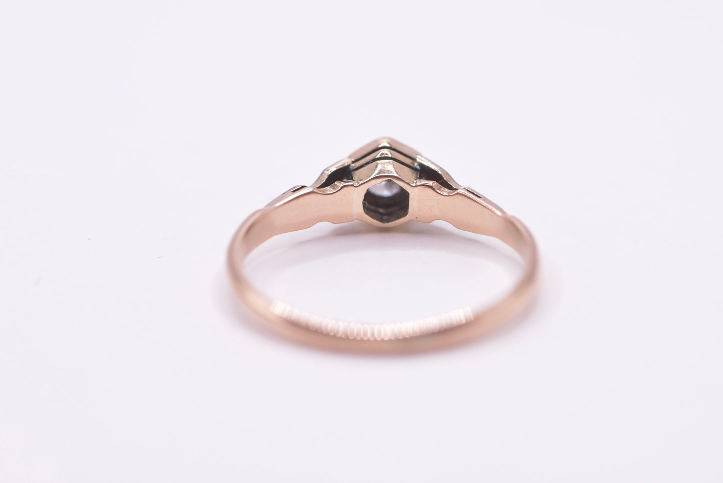 Zaria - Handmade 16ct vintage rose gold Diamond ring