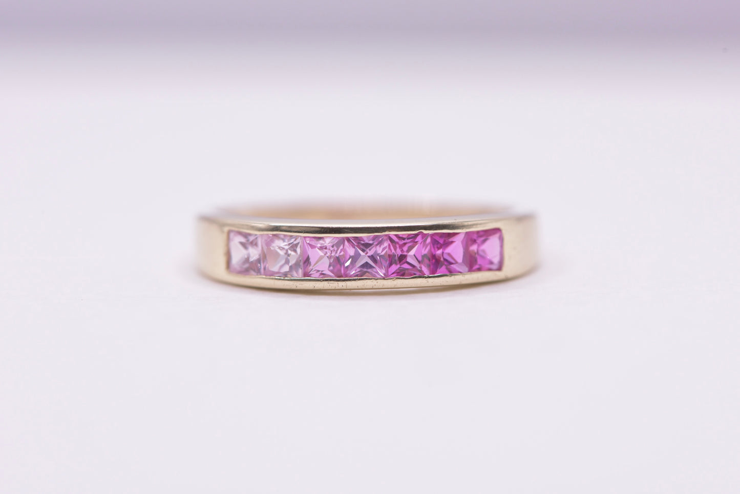 Zahna - 9ct yellow gold and Ombre pink stone ring