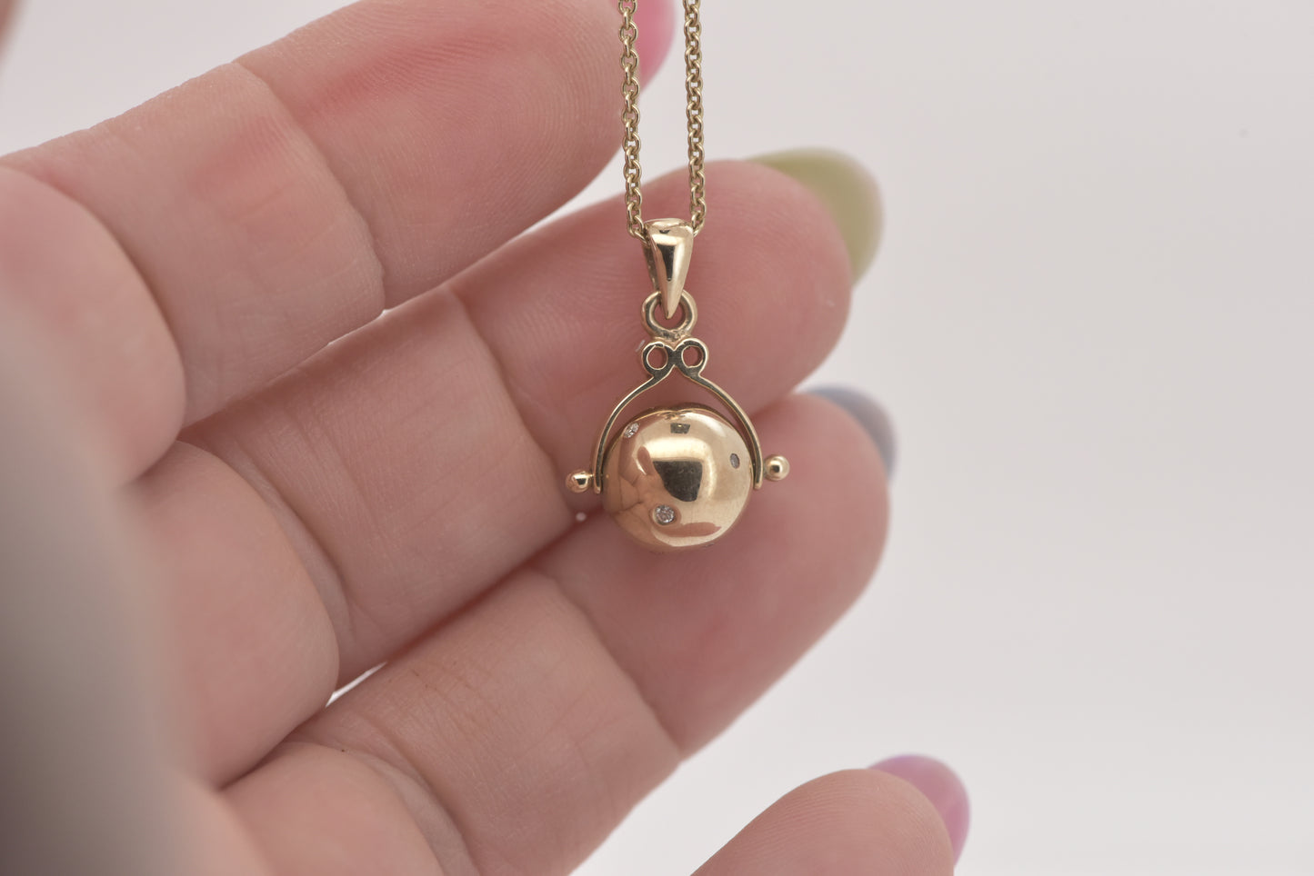 Antique Edwardian rare Spinner pendant studded with diamonds