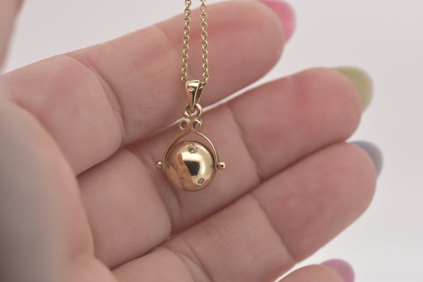 Antique Edwardian rare Spinner pendant studded with diamonds