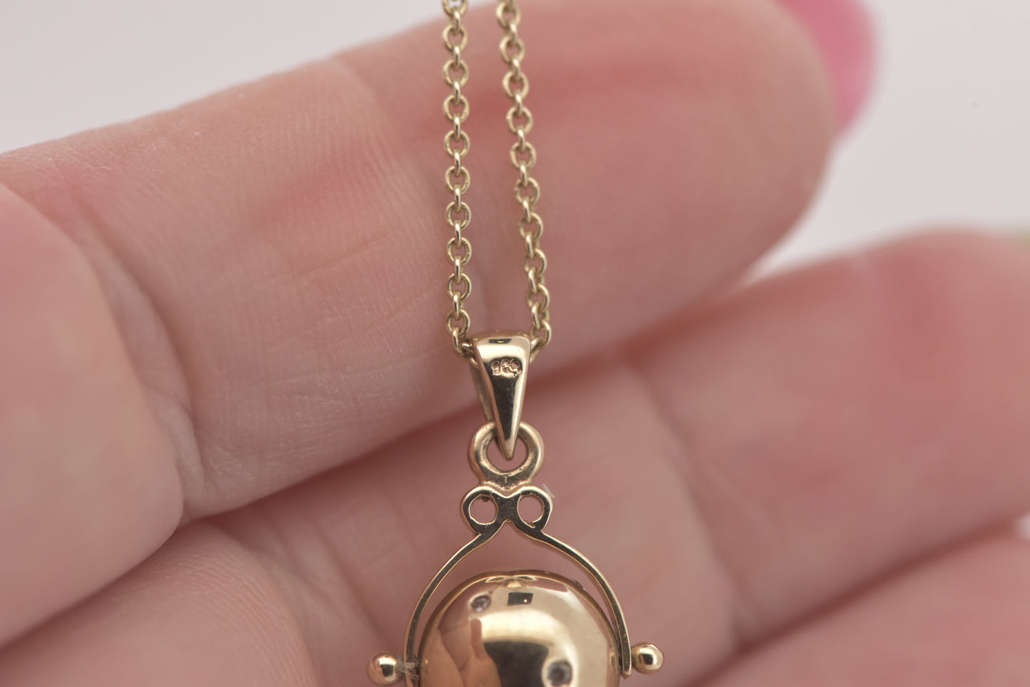 Antique Edwardian rare Spinner pendant studded with diamonds