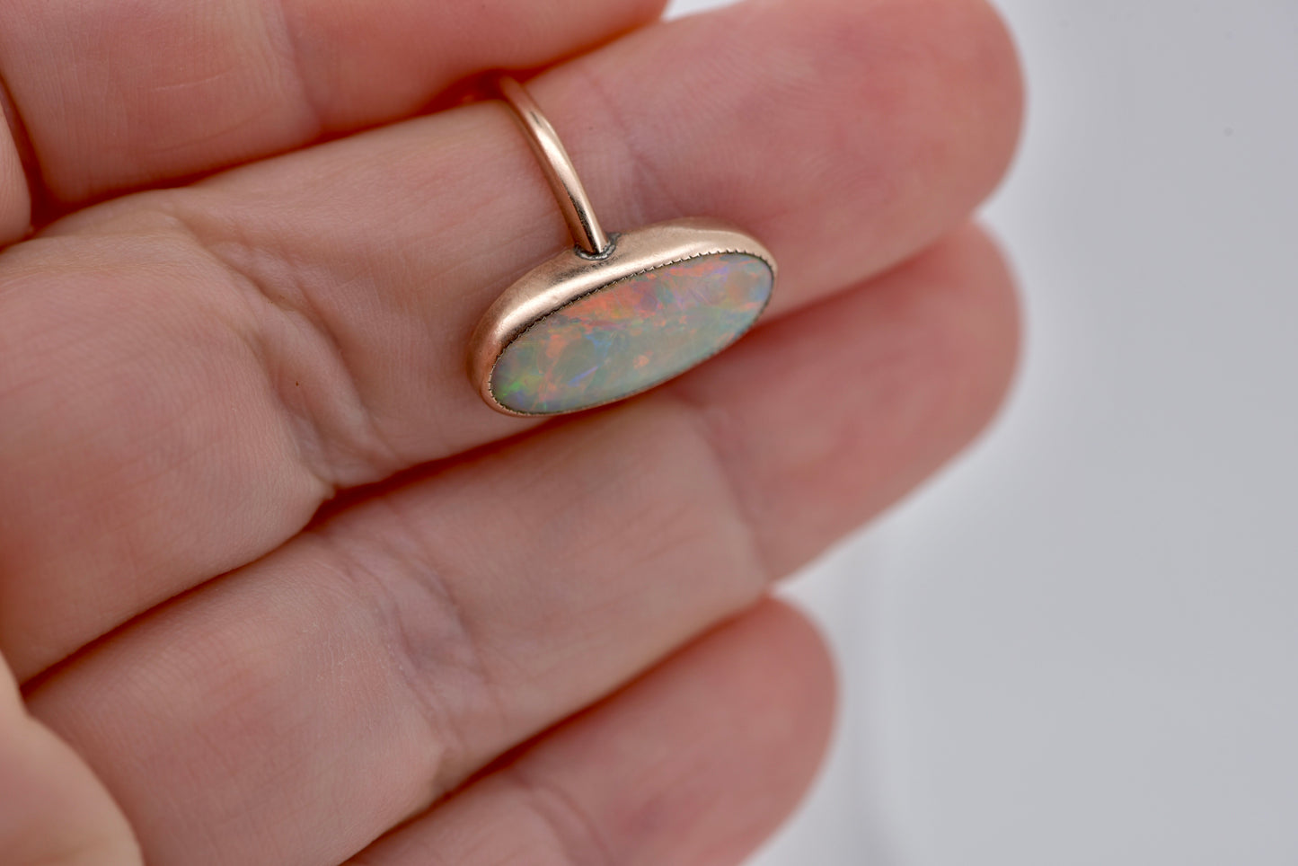 Angel - 9ct Antique solid Australian opal gold ring