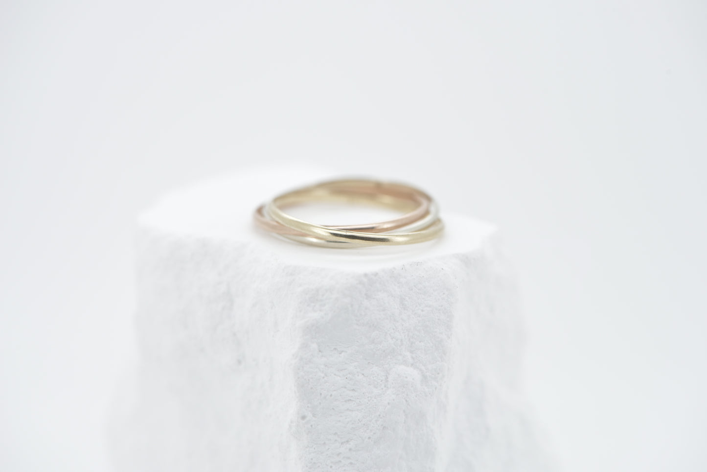 Theda - 9ct yellow, rose and white gold tri-colour band gold ring