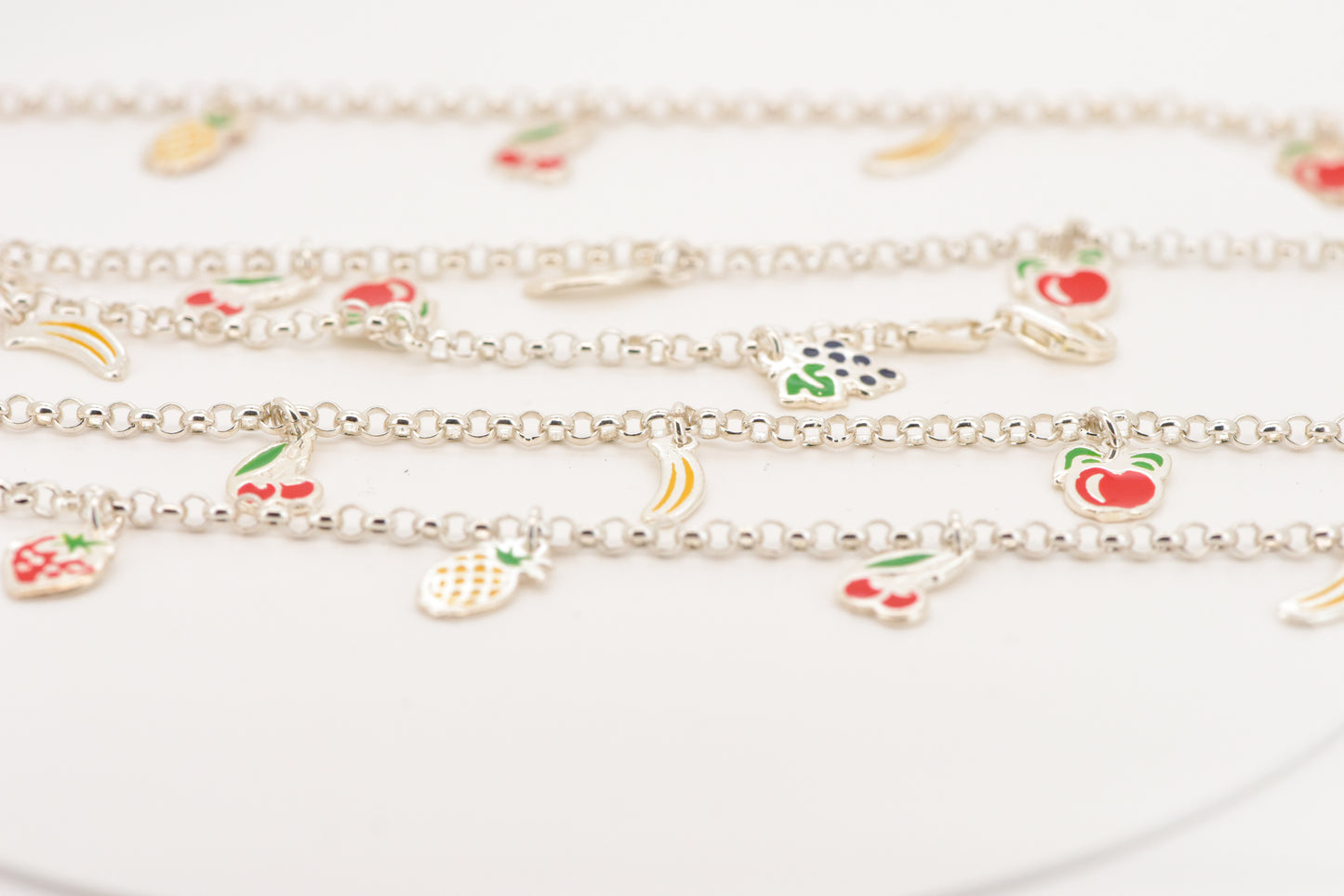 Fruit salad bracelet - sterling silver 19cm