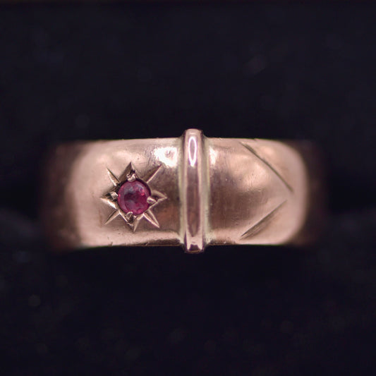 9ct rose gold buckle ring by early Australian Jewellers