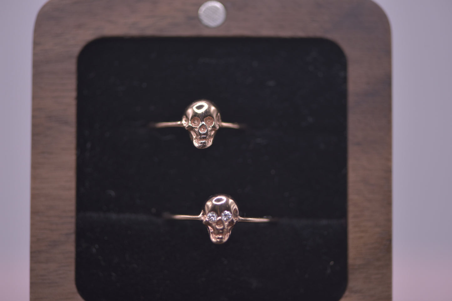 Mini skull rings - diamond eyes