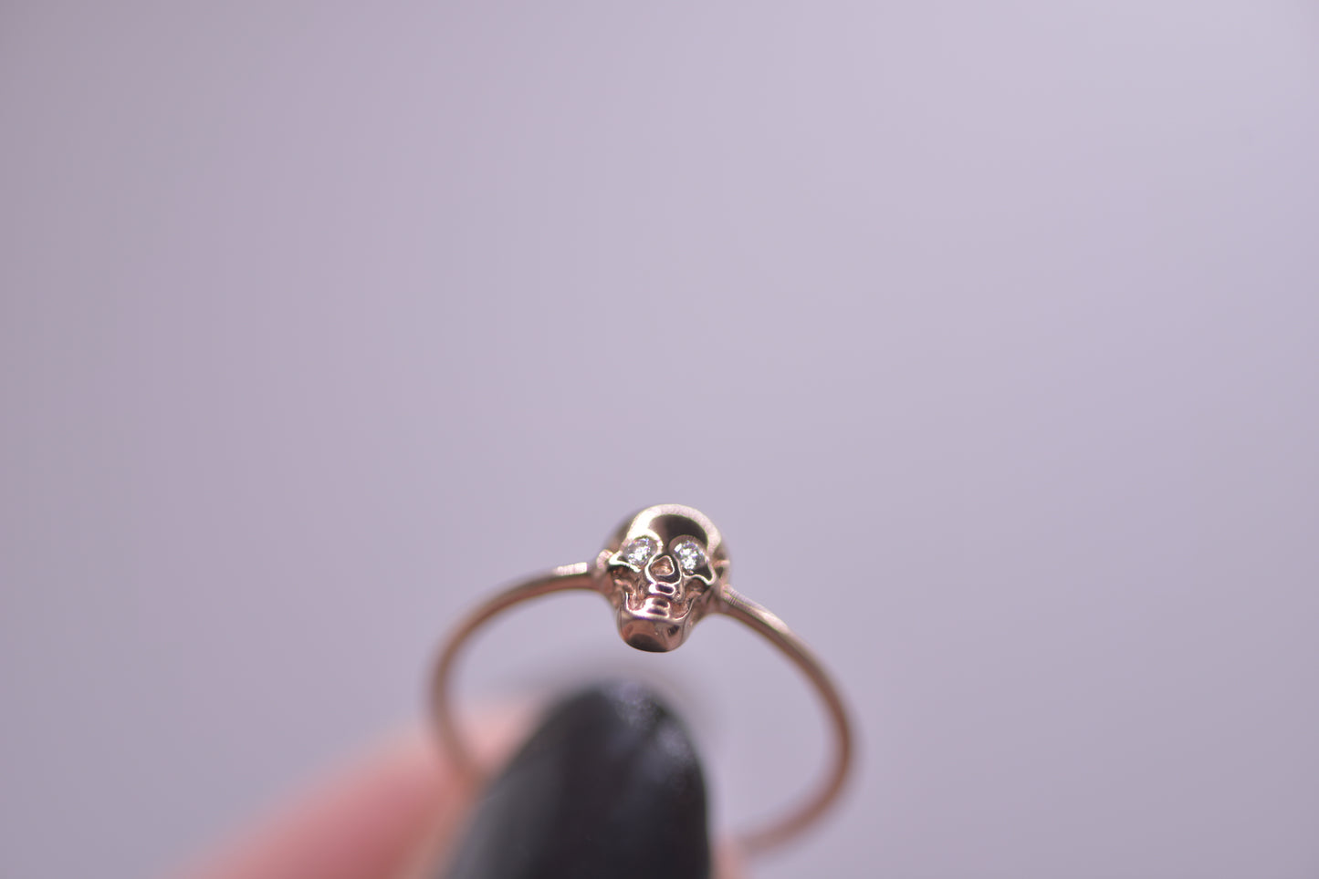 Mini skull rings - diamond eyes