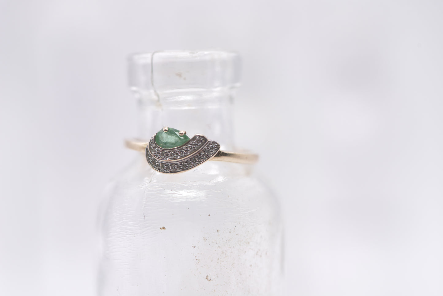 Gracie - 14ct emerald and diamond ring
