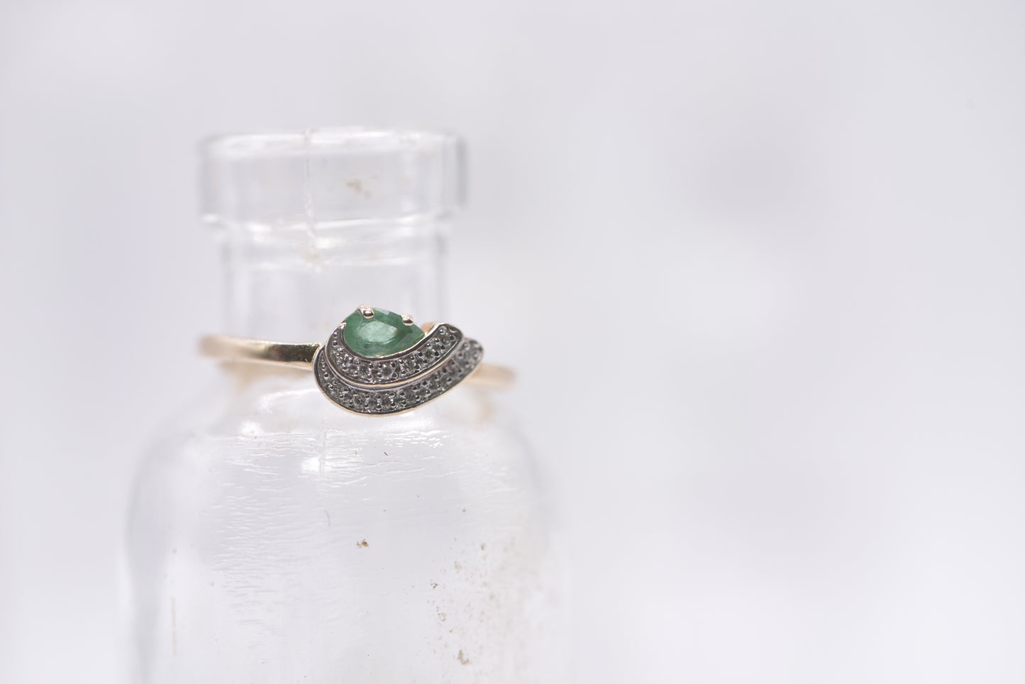 Gracie - 14ct emerald and diamond ring