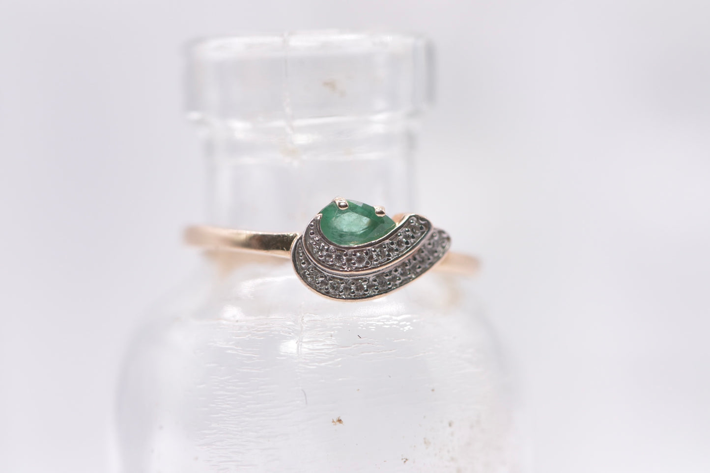 Gracie - 14ct emerald and diamond ring