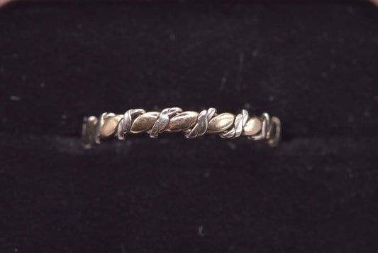 Theda  -  9ct yellow and white gold twist band