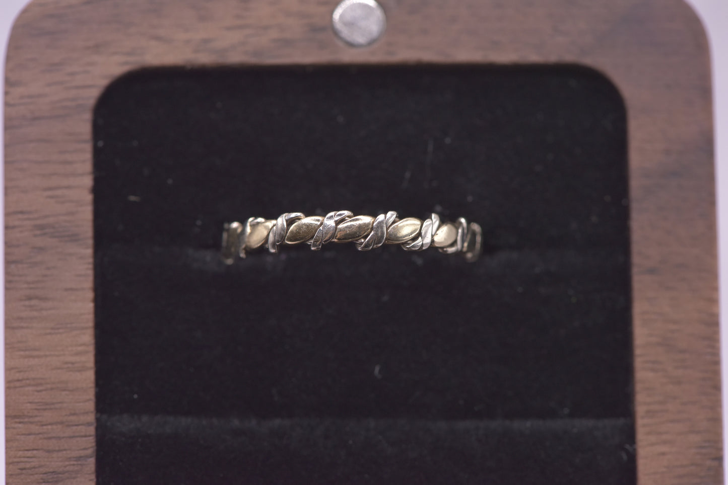 Theda  -  9ct yellow and white gold twist band