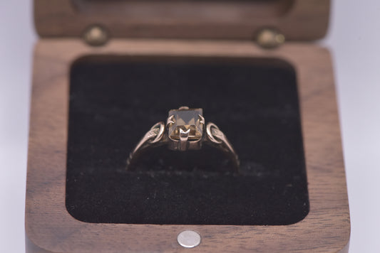 Georgie - 9ct gold smokey stone ring