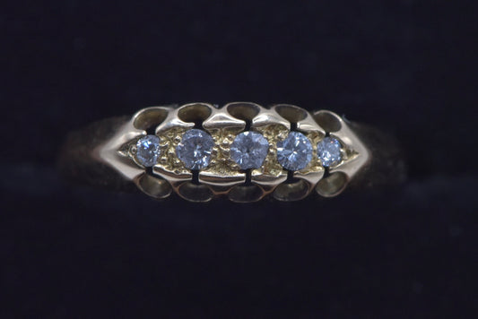 Robbie - 18ct antique diamond boat ring