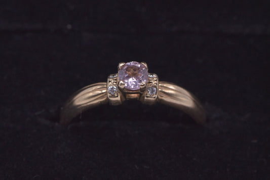 Roxy - 9ct blush pink rare Australian garnet ring with diamonds