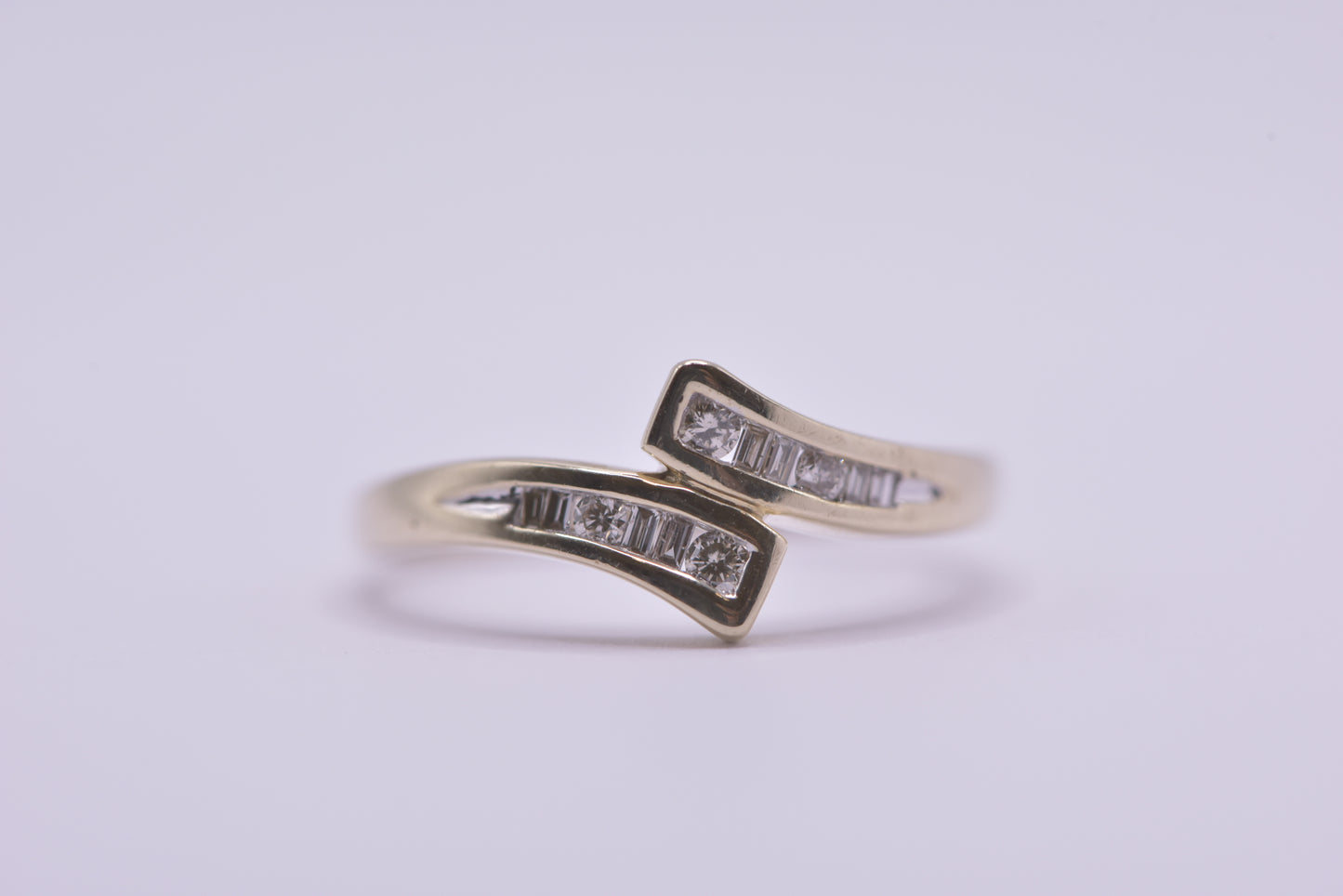 Evelyn - Bypass diamond ring 9ct yellow gold