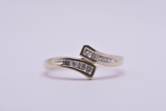 Evelyn - Bypass diamond ring 9ct yellow gold
