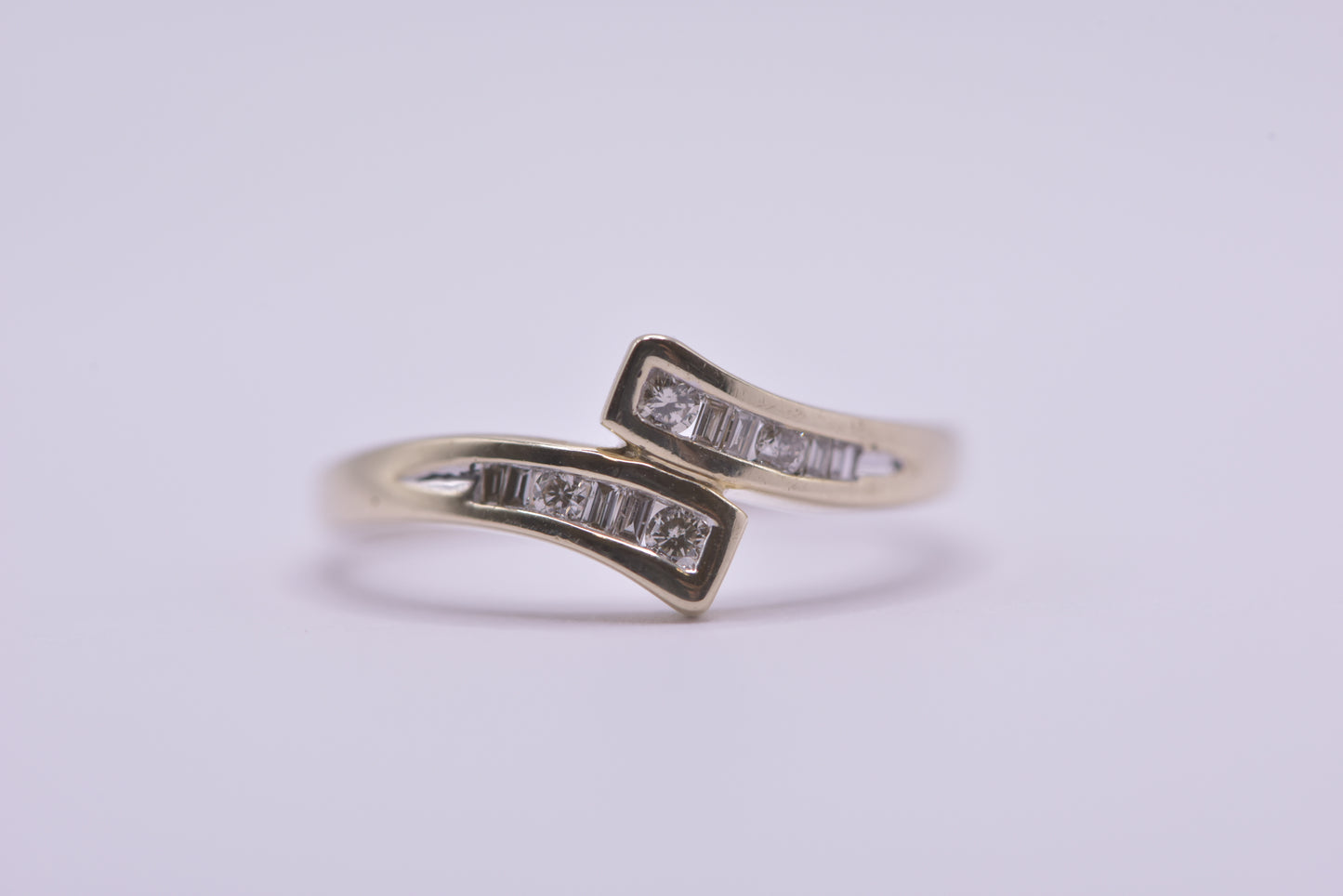 Evelyn - Bypass diamond ring 9ct yellow gold