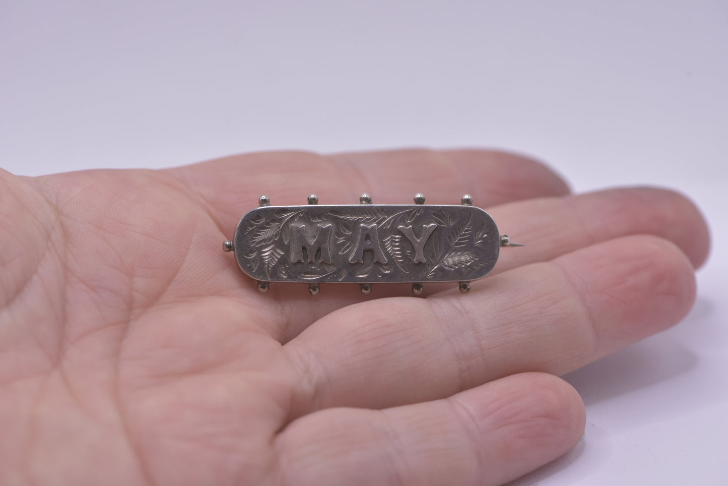 May - Late 1800's Antique Brooch STERLING SILVER