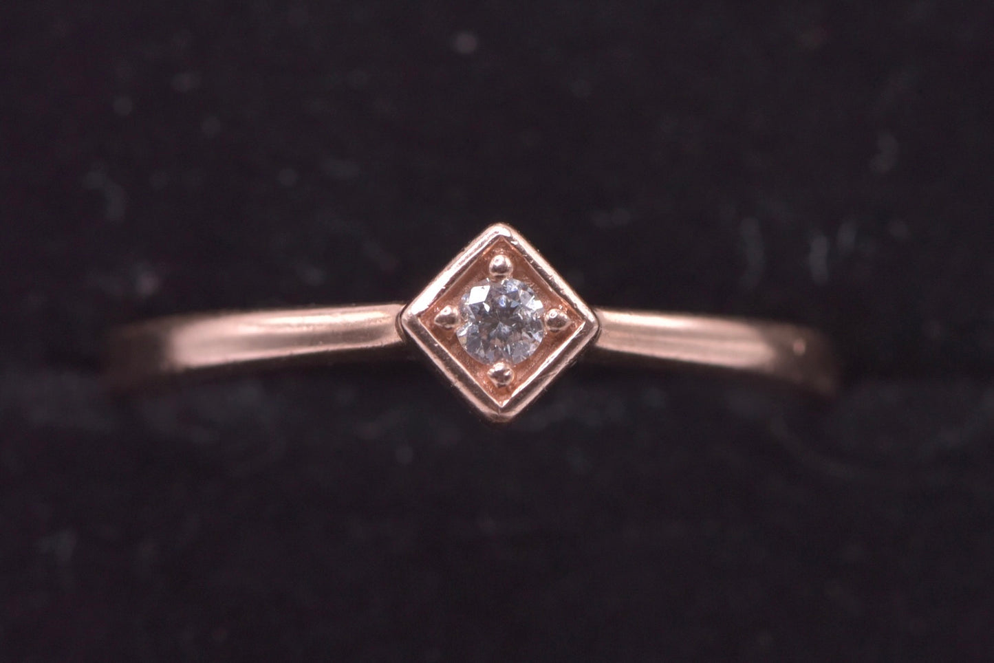 Claudette - Rose gold diamond in square setting - ring