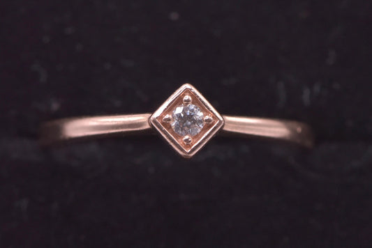 Claudette - Rose gold diamond in square setting - ring