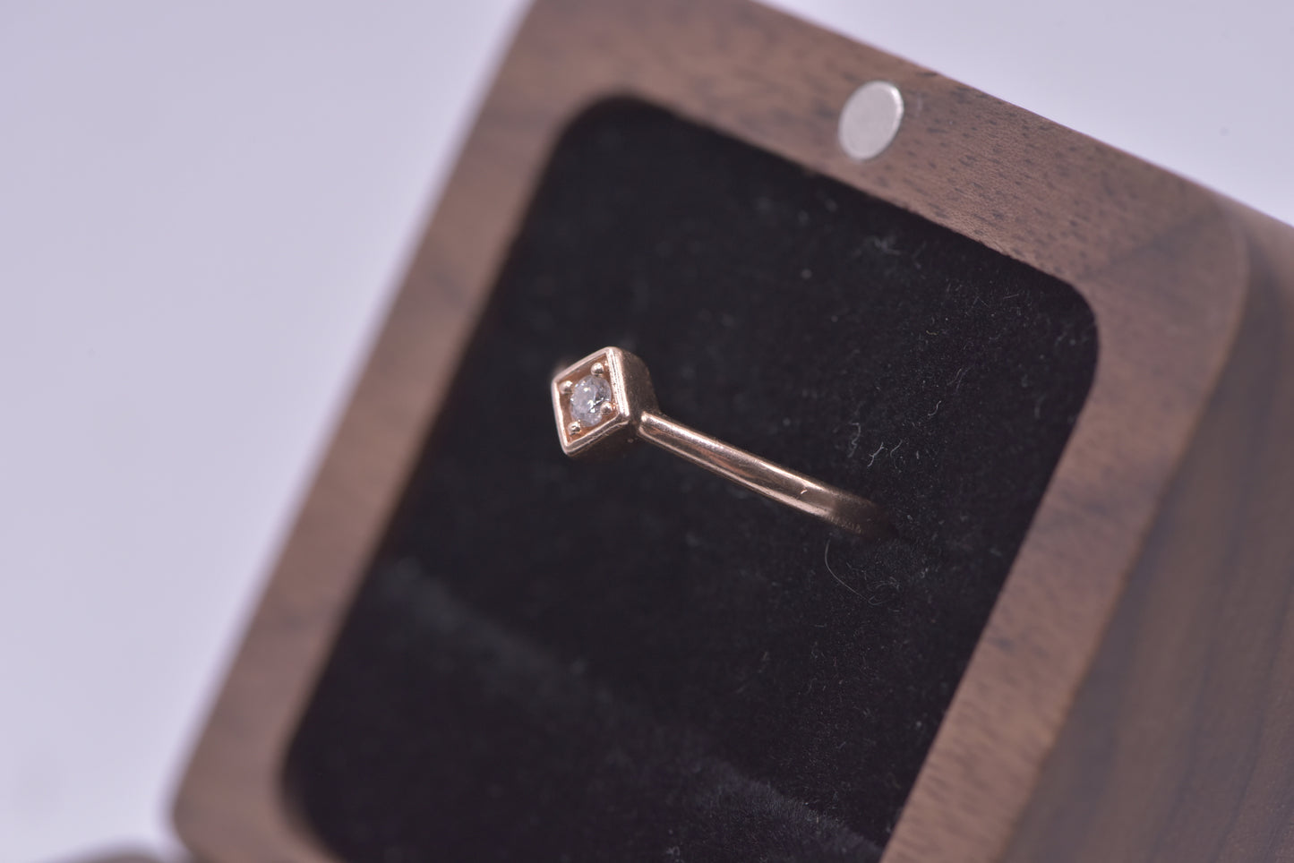 Claudette - Rose gold diamond in square setting - ring