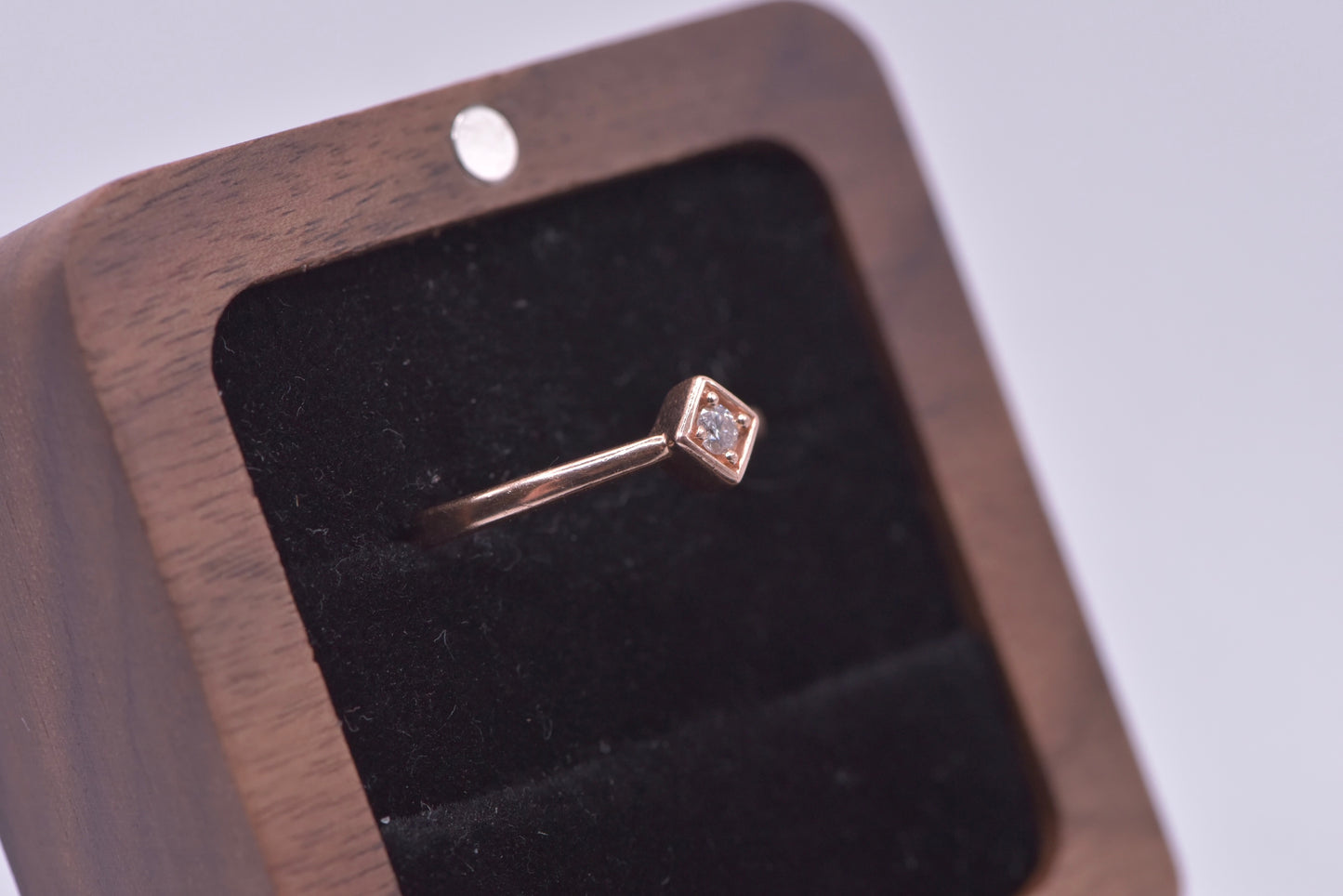 Claudette - Rose gold diamond in square setting - ring