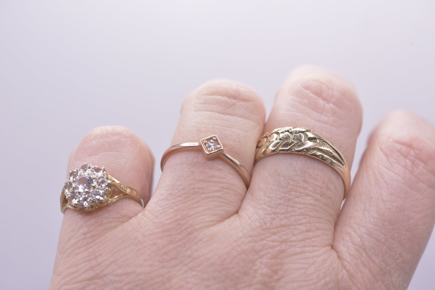 Claudette - Rose gold diamond in square setting - ring