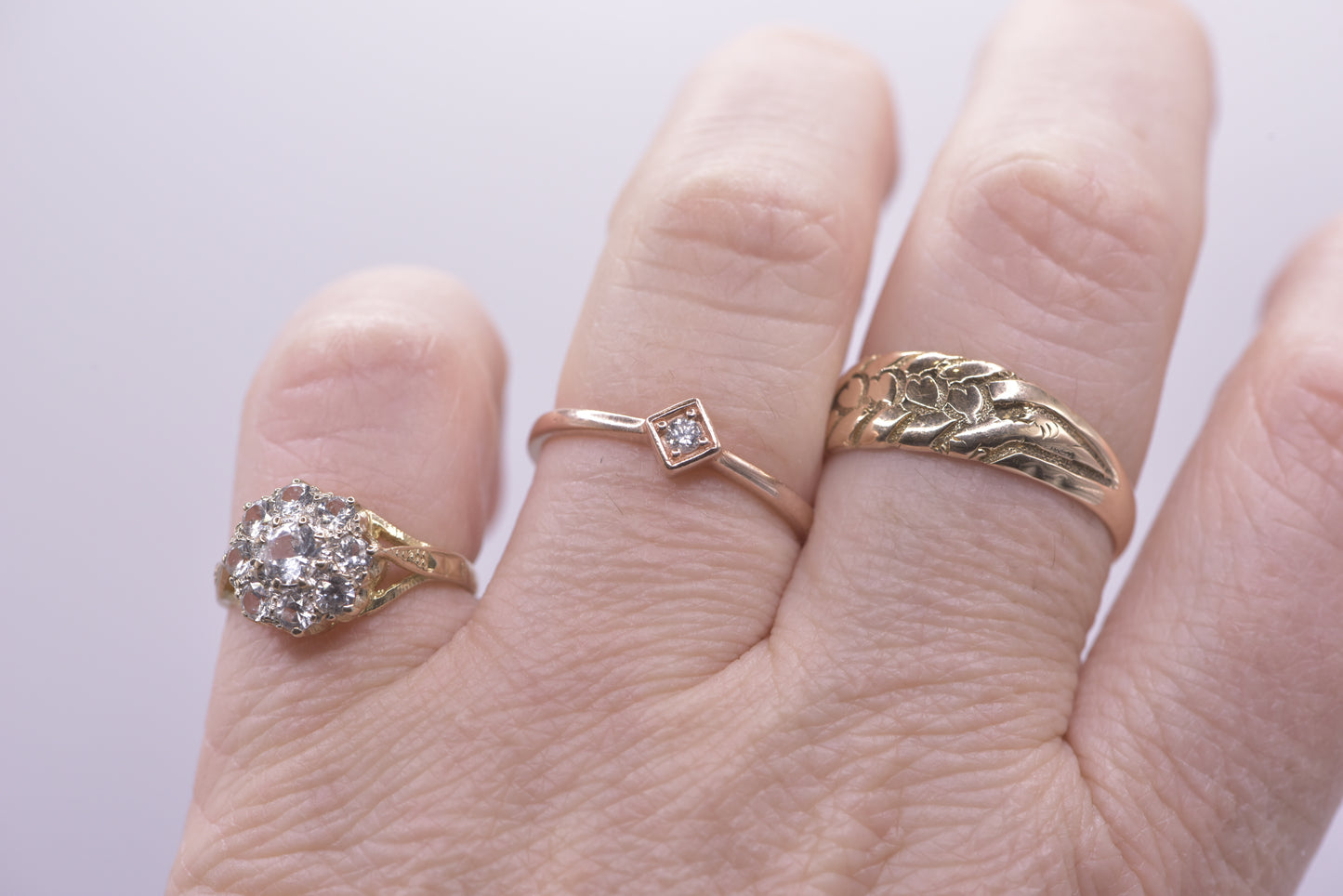 Claudette - Rose gold diamond in square setting - ring