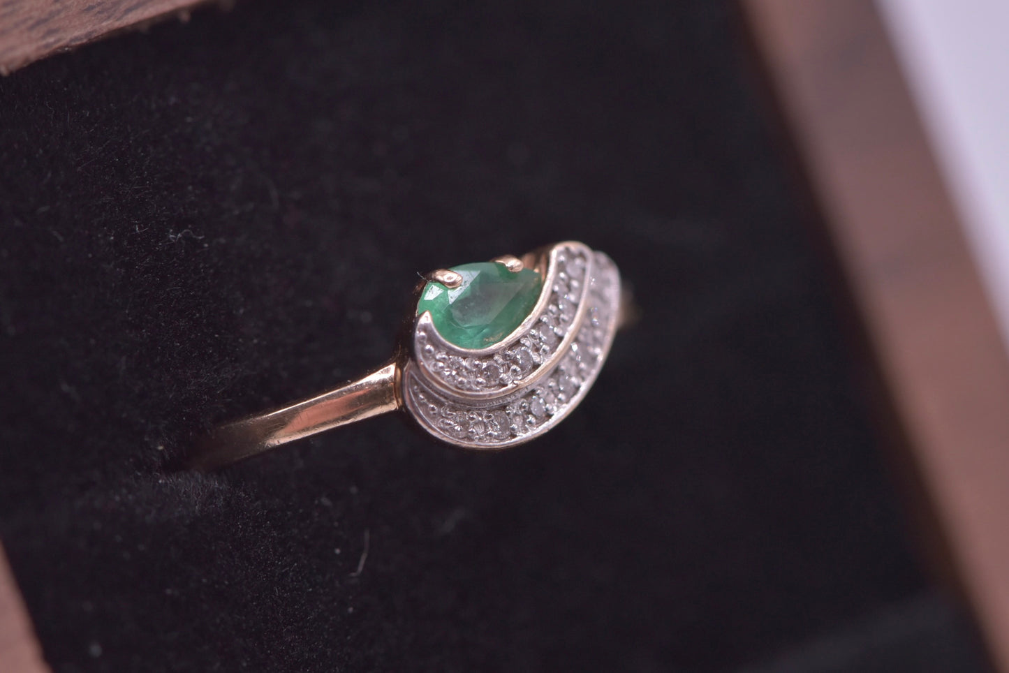Gracie - 14ct emerald and diamond ring