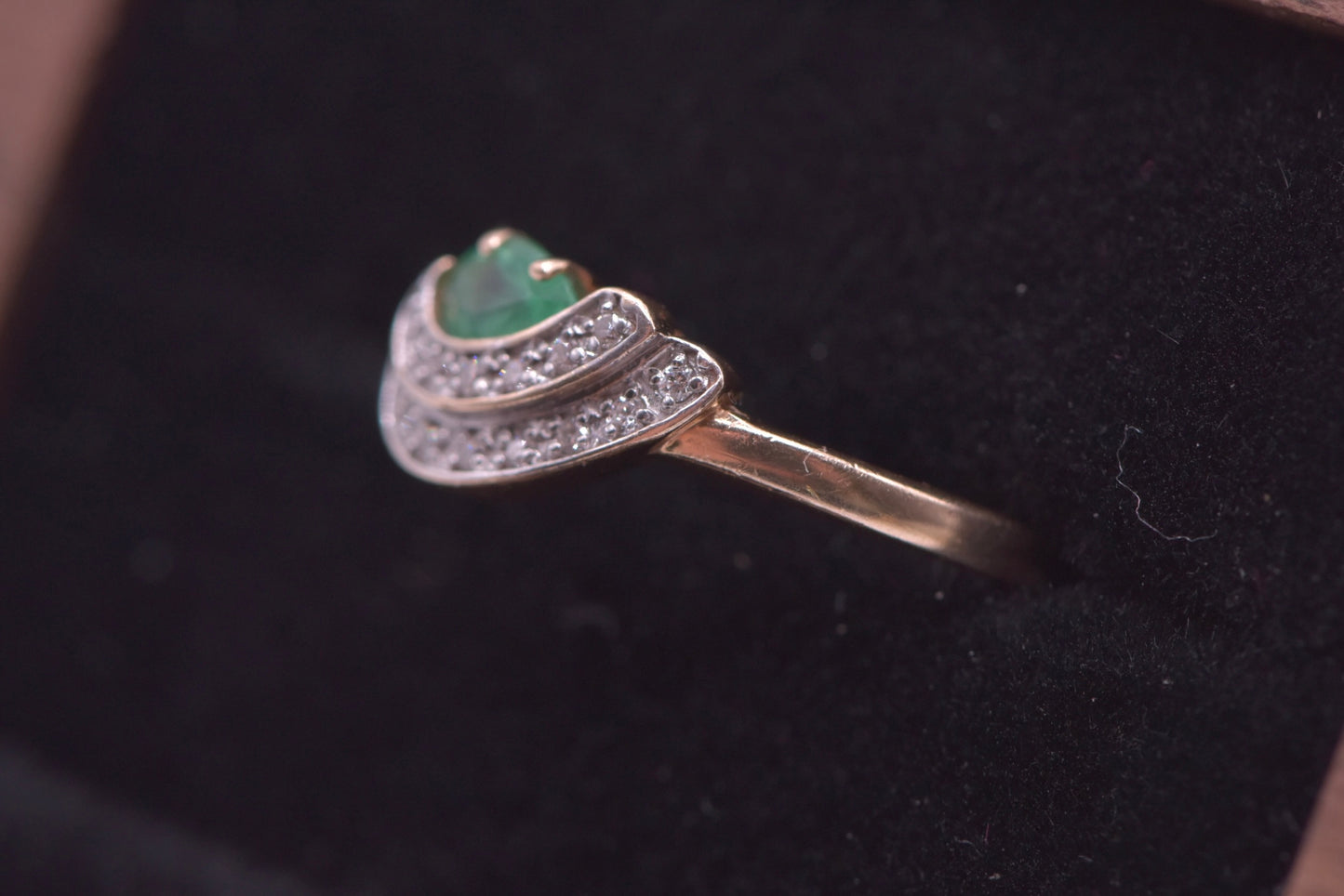 Gracie - 14ct emerald and diamond ring