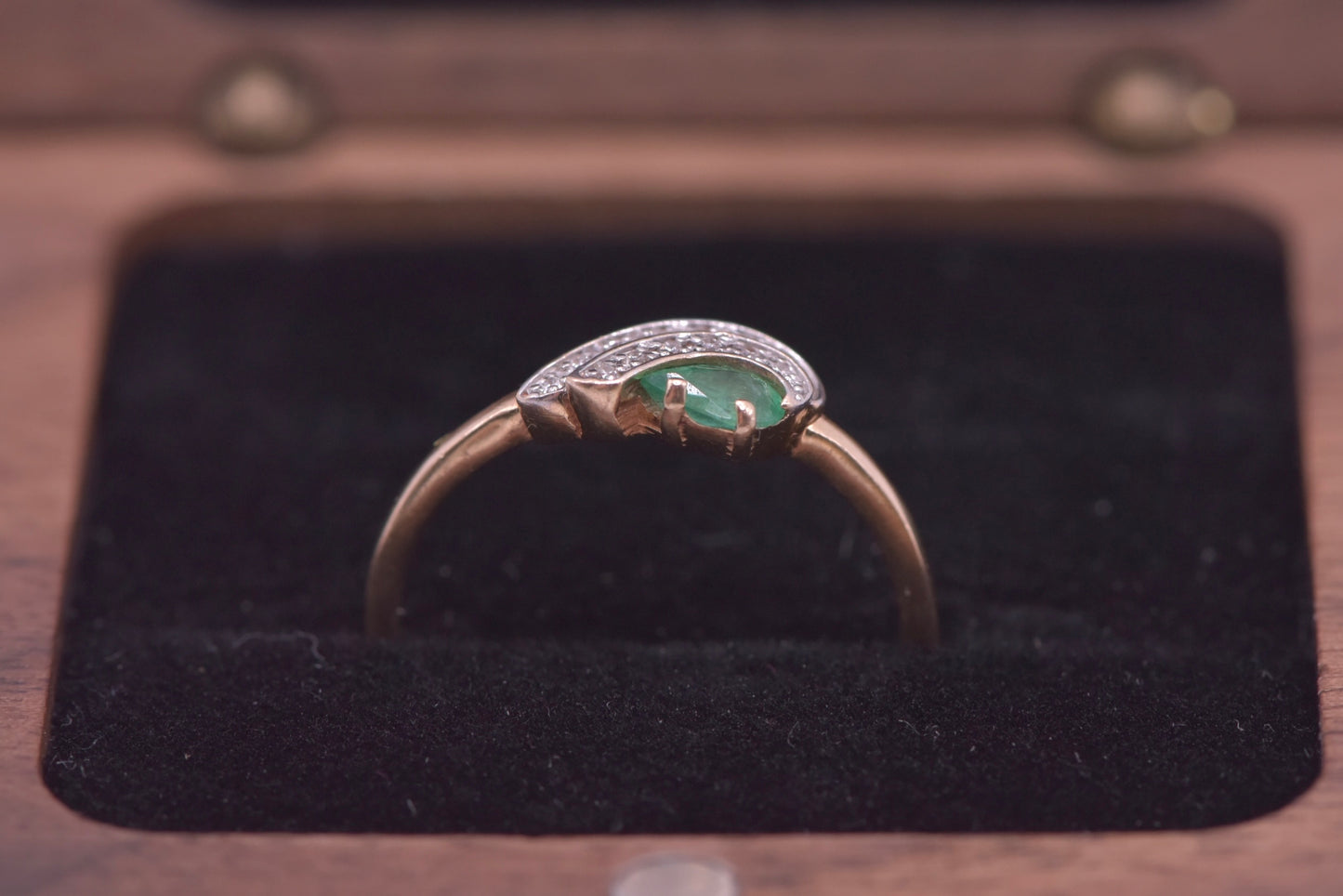 Gracie - 14ct emerald and diamond ring