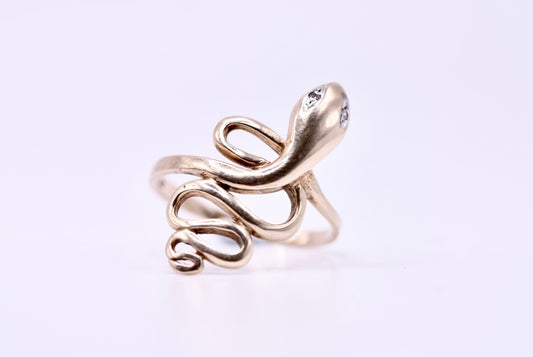 Kaa 2 - 9ct gold snake ring