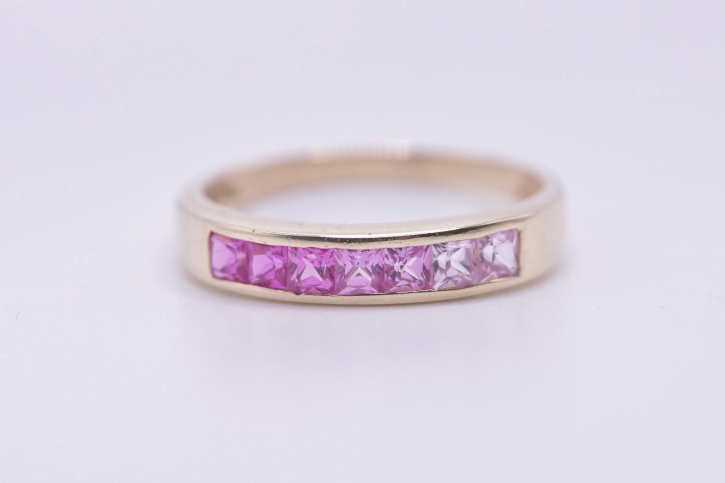 Zahna - 9ct yellow gold and Ombre pink stone ring