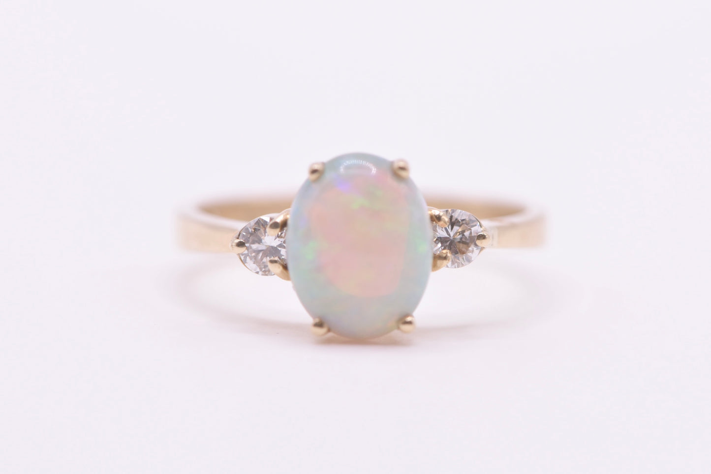 Zoe - 18ct yellow gold vintage Australian Opal and Diamond ring