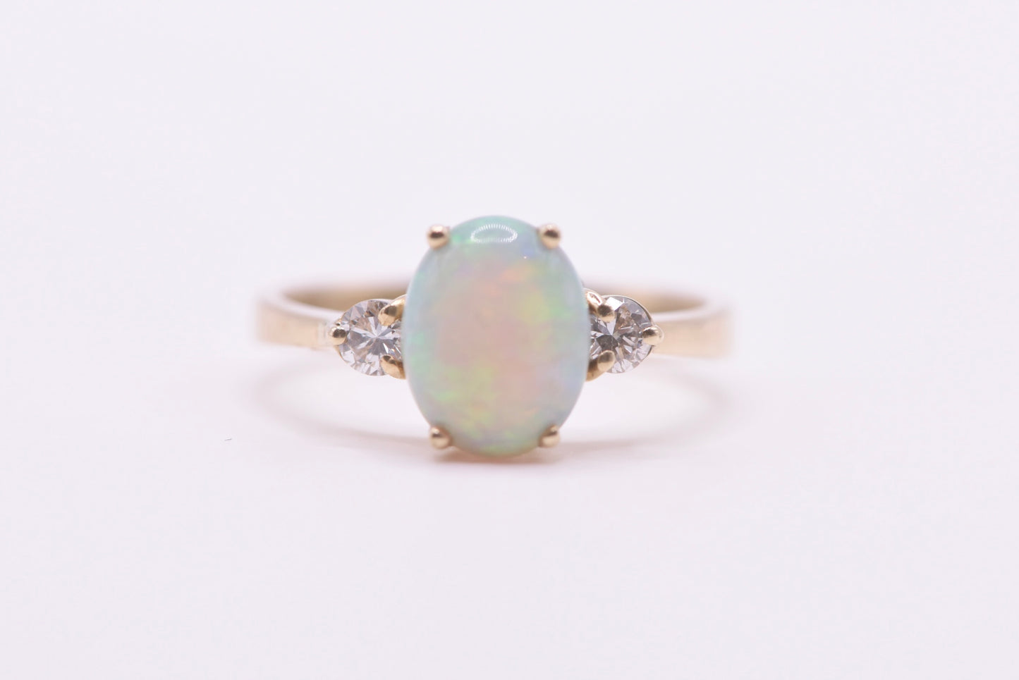 Zoe - 18ct yellow gold vintage Australian Opal and Diamond ring